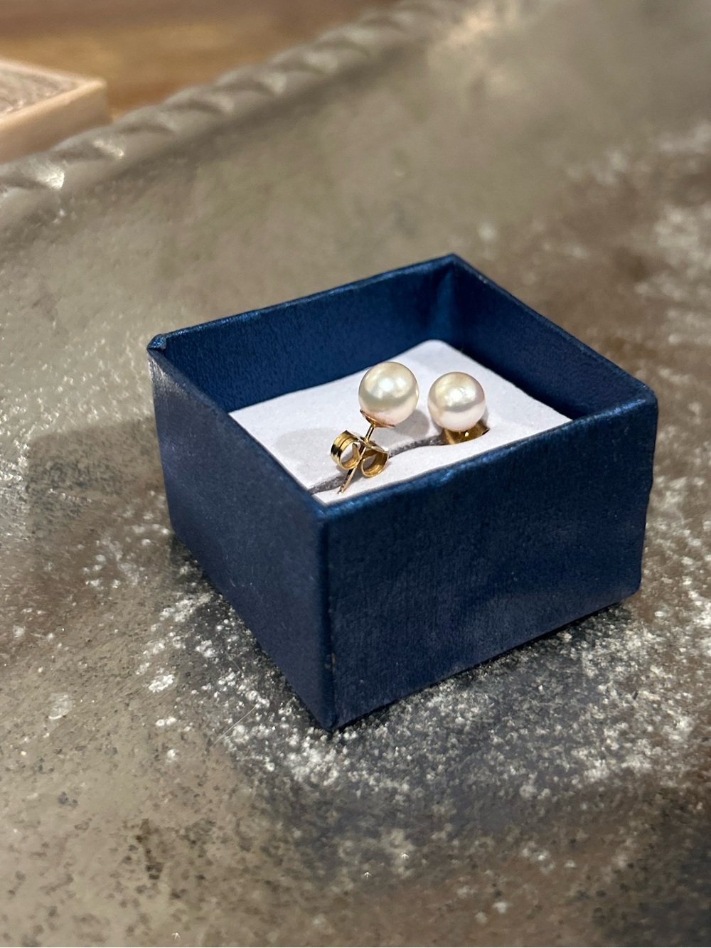 14K Gold Small Pearl Stud Earrings